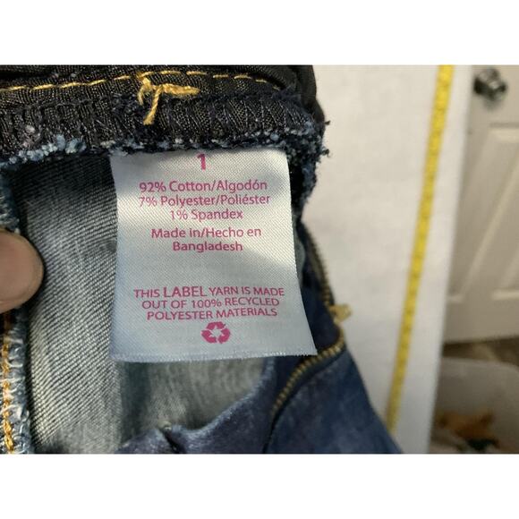 No Boundaries Jeans Juniors 1 Blue Super High Rise Distressed Skinny Stretch - Picture 9 of 10